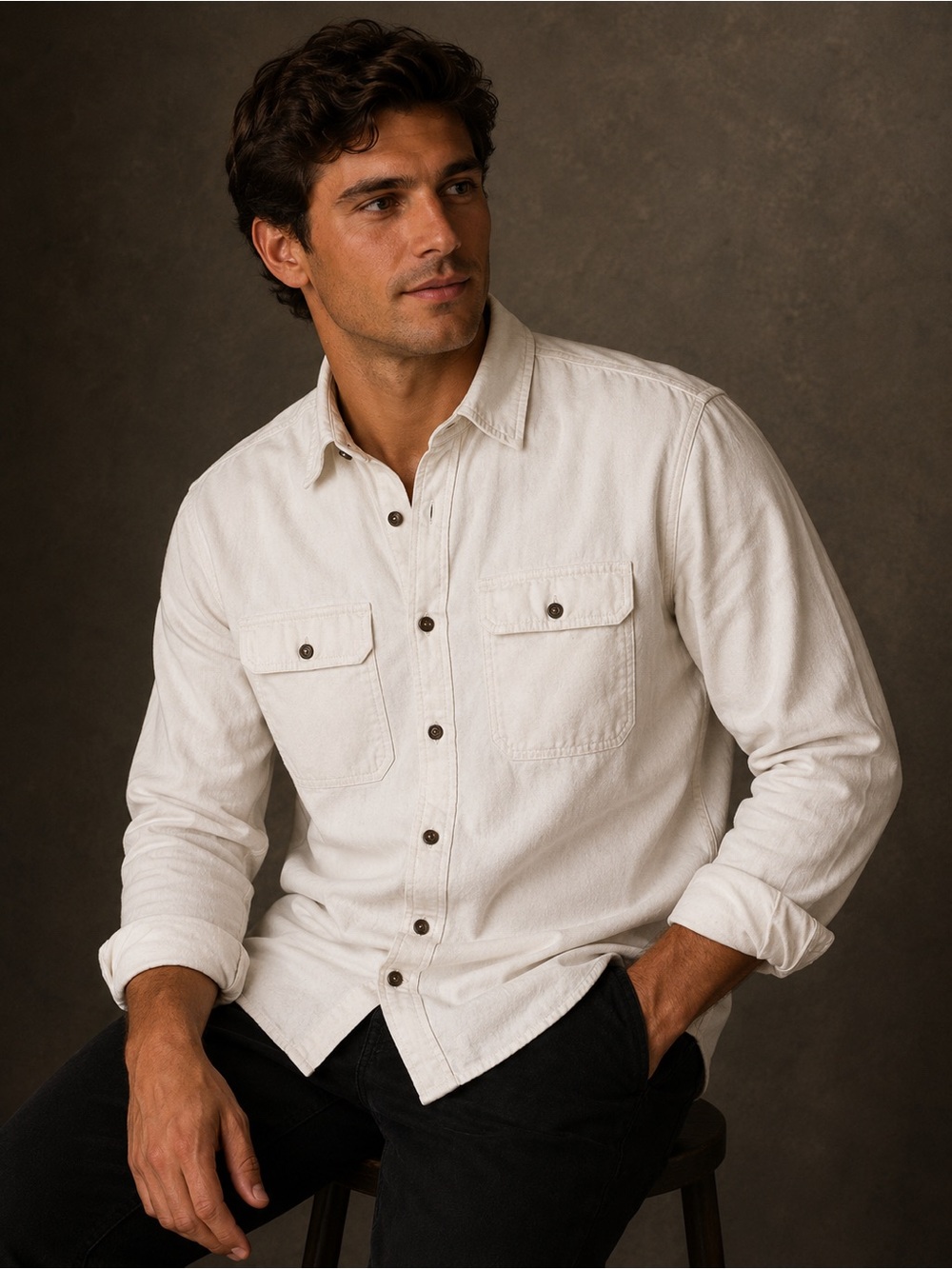 Banana Republic White Standard Fit Shirt